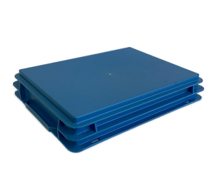 Stackable container- solid sides & base with 2 shell handles