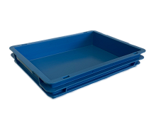 Stackable container- solid sides & base with 2 shell handles