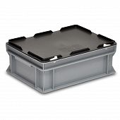 Stacking container RAKO with hinged lid 400x300x160 mm