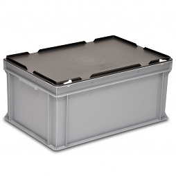 Stacking container RAKO with hinged lid 600x400x293 mm