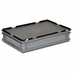 Stacking container RAKO with hinged lid 600x400x132 mm