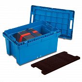 Reusable service box with lid, nestable 598x398x329 mm