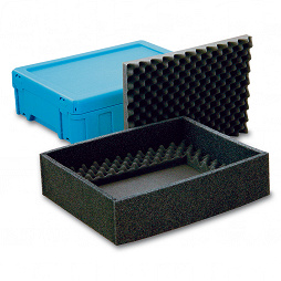 Reusable service box with lid, stackable 398x306x120 mm