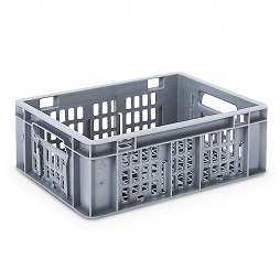 Plastic crate SGL, grated base