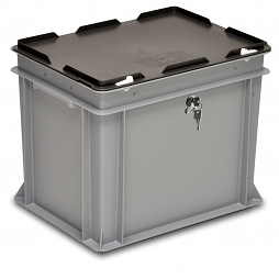 Stacking container RAKO with safety lock 400x300x338 mm