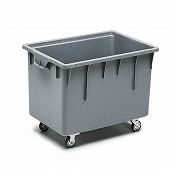 Space-saving container with 4 steering casters