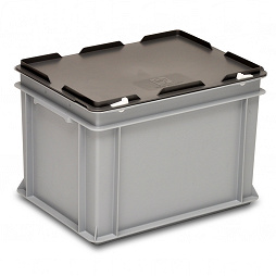 Stacking container RAKO with hinged lid 400x300x287 mm