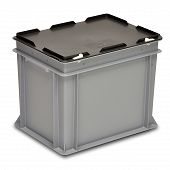 Stacking container RAKO with hinged lid 400x300x338 mm