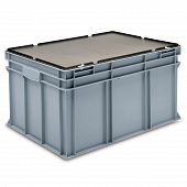 Stacking container RAKO with hinged lid 800x600x441 mm
