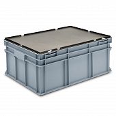 Stacking container RAKO with hinged lid 800x600x338 mm