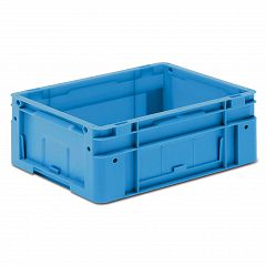geschlossener Systembehälter blau mit 4 Griffen 400x300x170 mm