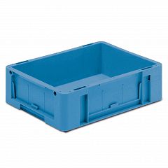 geschlossener Systembehälter blau mit 4 Griffen 400x300x120 mm