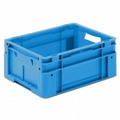 geschlossener Systembehälter blau mit 4 Griffen 400x300x220 mm