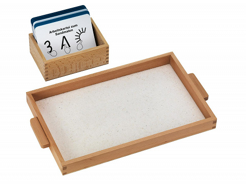 Montessori-Material Sandmalen im Sandtablett