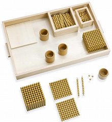 Montessori-Material goldenes Perlenmaterial zum Rechnen üen