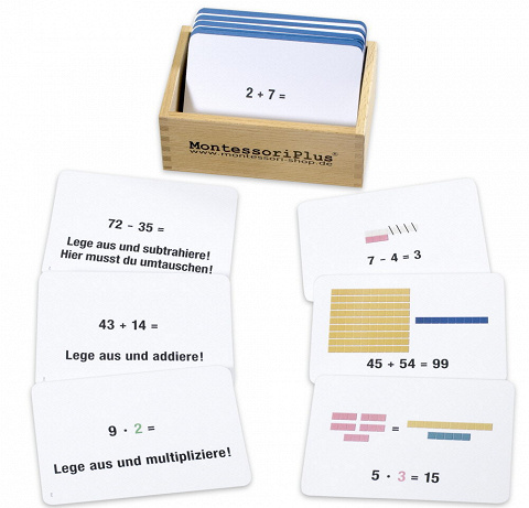 Montessori-Material Arbeitsaufträge zu den Montessori-Rechenstäbchen