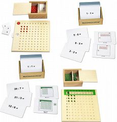 Montessori Material zur Freiarbeit Arbeitskartei zum Divisionsbrett 100 Karten 