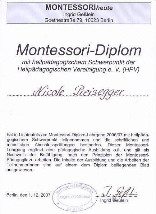 Montessori-Diplom