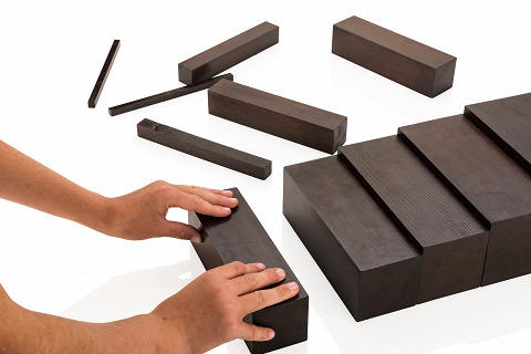 Montessori-Material braune Treppe aus Holz