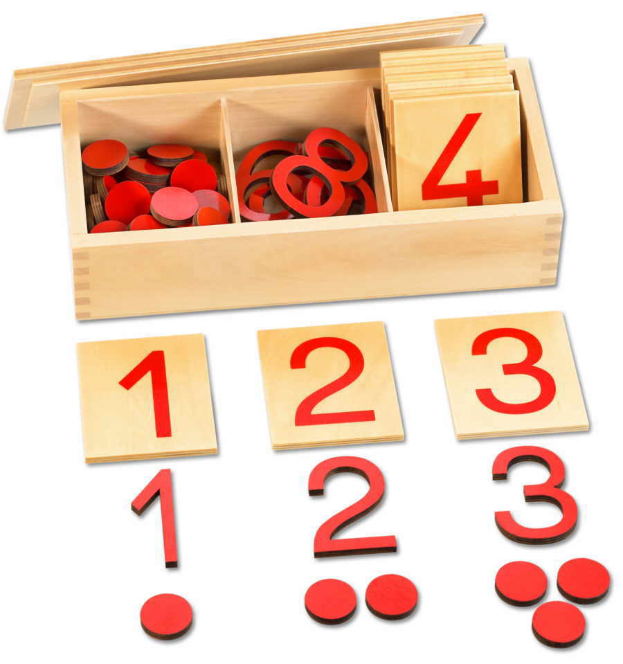 Montessori-Material Ziffern und Chips, Zahlen | Montessori-Shop.de