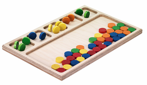 Montessori Sortiertablett für Zuordnungsspiele