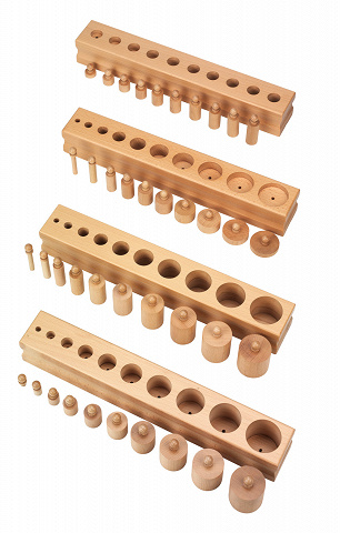 Einsatz-Zylinder-Blöcke Montessori Material aus Holz