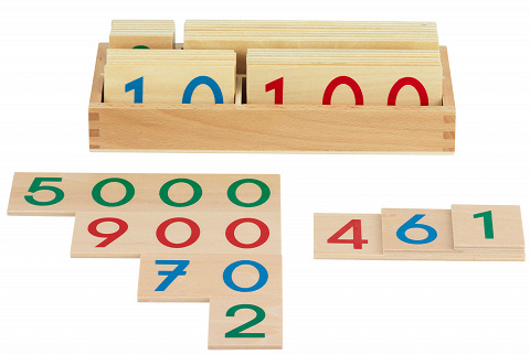 Aufschlagzahlen Freiarbeit Zahlendarstellung Zahlentafeln Montessori Material 
