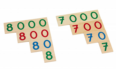 Zahlentäfelchen, Zahlenkarten aus Holz Montessori-Material