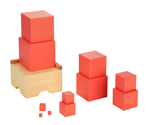 Montessori-Material Rosa Turm mit Aufbauständer