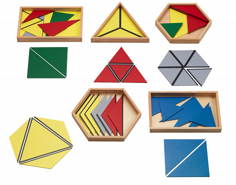 Montessori-Material konstruktive farbige Dreiecke