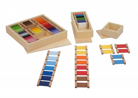 Montessori-Material Farbtäfelchen, Farbkarten, Farbkärchen zur Farbenlehre