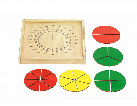 Montessori Holz Fraktion Winkel Board Bruchrechnen Set Mathematik 