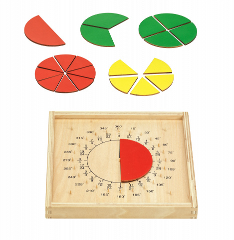 Montessori Holz Fraktion Winkel Board Bruchrechnen Set Mathematik 