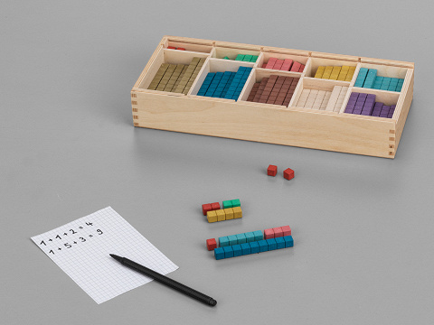 Montessori-Material Zahlenraum bis 100 Arbeitskartei zu den Rechenstäbchen 