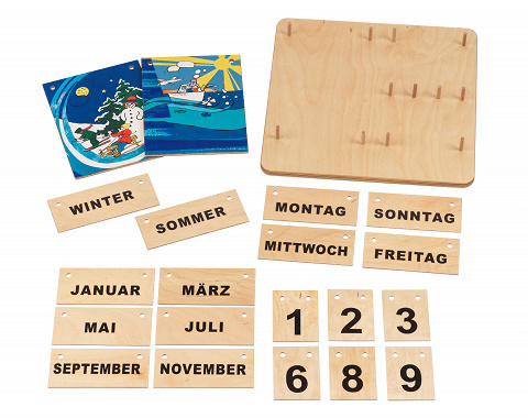 Lernkalender für Kinder immerwährend aus Holz