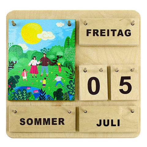 Dauerkalender aus Holz für das Klassenzimmer
