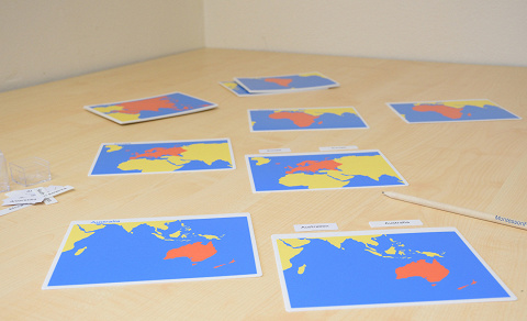 Kontinente lernen mit Montessori-Material