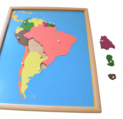 Holzpuzzle Südamerika Freiarbeit Erdkunde