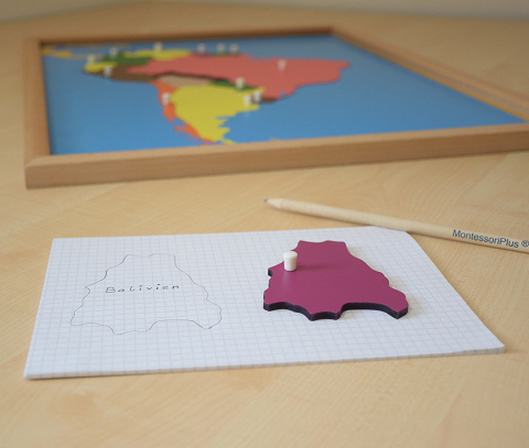Landkarte Südamerika als Puzzle für Kinder