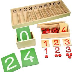 Montessori-Material zum Zahlenverständnis bis 10 lernen