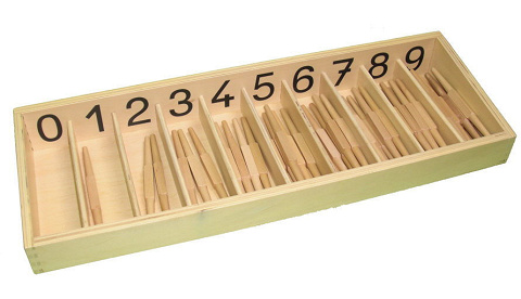 Montessori Spindelkasten um die Null zu verstehen