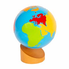 Montessori-Material farbiger Globus der Erdteile