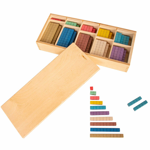 Montessori-Material Rechenstäbchen in Montessori-Farben