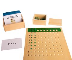 Montessori-Material Divisionsbrett mit Aufgabenkarten