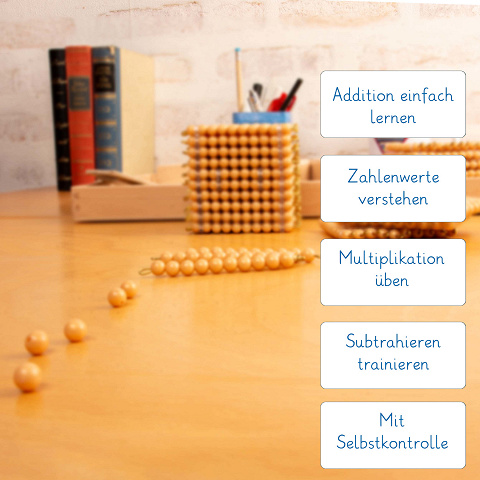 Montessori goldenes Perlenmaterial inkl. Zubehör