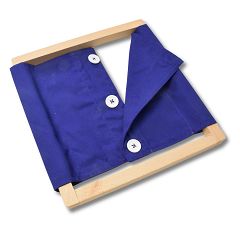 Montessori Knöpfe üben am Verschlußrahmen