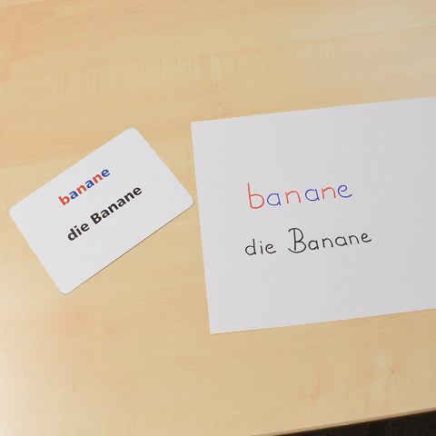 Arbeitskartei mit lautgetreuen Wörtern