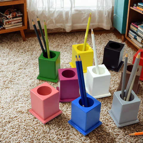 Buntstifte Aufbewahrung Montessori-Material.
