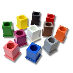 Montessori-Material Stifthaler in verschiedenen Farben