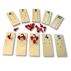 Zahlensteckbretter aus Holz von Montessori zum Lernen der Zahlen bis 10